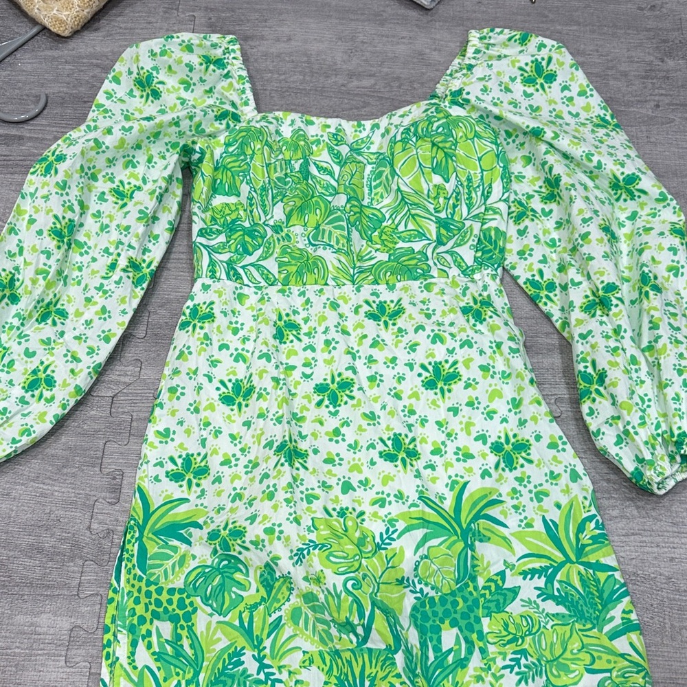 Lilly Pulitzer Green Floral Mini Dress